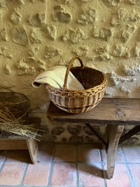 Image 2 of Panier en osier rond - Décoration vintage 