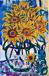 Image 2 of BRIGHT BLOOMS BLUE FRIEND PRINT