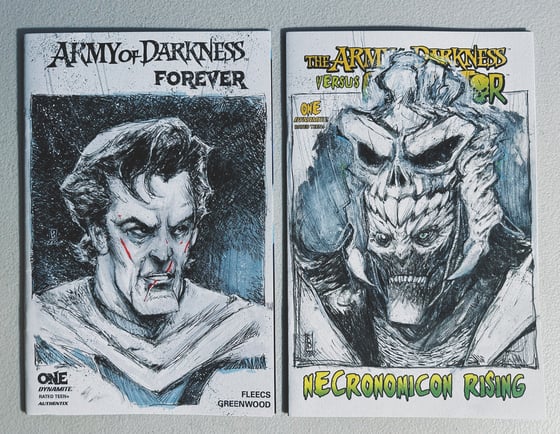 Image of ASH VS. EVIL ASH - ARMY OF DARKNESS SKETCH COVERS SET (ORIGINAL ILLUSTRATIONS)