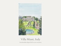 Image 1 of Villa Miani, Italy, Watercolour Painting – Digital Download Wedding Venue Illustra...