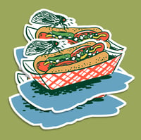Cicada Hot Dog mini stickers