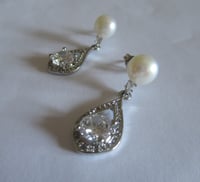 Image 2 of Windsor Pearl Earrings - Heirloom Bridal Drop Earrings