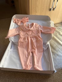 Peach / Garland Babygrow/headband