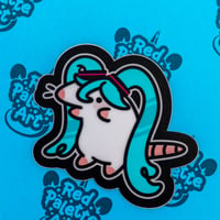 Image 2 of Ratsune Miku (Hatsune Miku Inspired) Matte Vinyl Sticker