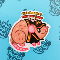 Image 2 of Fast Food Worker Rat Matte Vinyl Sticker