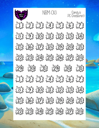 Image 25 of Day of the Week and Number Burst Planner Sticker O Font