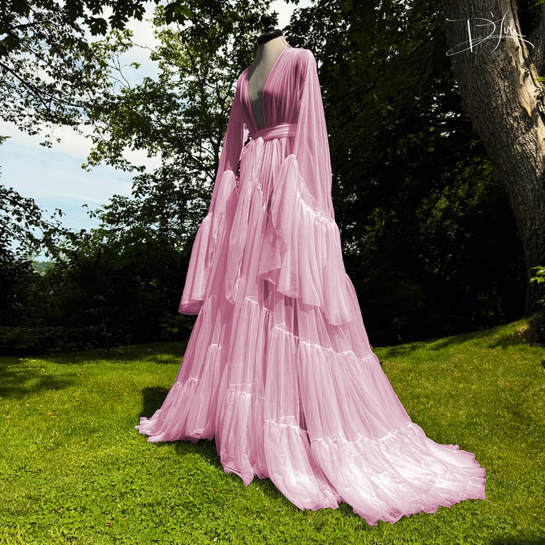 Pink "Vivian"  The Ultimate Showgirl Dressing Gown 