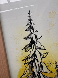 Image 3 of Framed Ink original, tree grouping 1