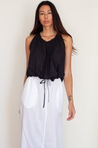 Image 2 of Bubble Top + White Straight Skirt