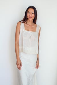 Image 1 of Applique Cami Oat Stripe + Lined Bias Skirt Oat Stripe