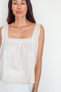 Image 2 of Applique Cami Oat Stripe + Lined Bias Skirt Oat Stripe