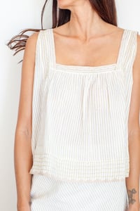 Image 4 of Applique Cami Oat Stripe + Lined Bias Skirt Oat Stripe