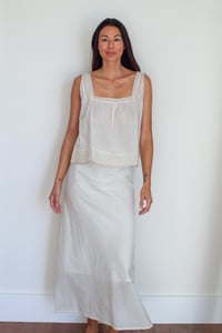 Image 6 of Applique Cami Oat Stripe + Lined Bias Skirt Oat Stripe
