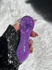 Image 14 of Lavender Freezable Glitter Glass Hand Pipe   