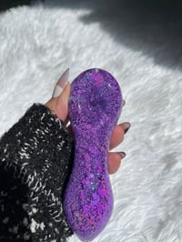 Image 15 of Lavender Freezable Glitter Glass Hand Pipe   
