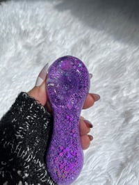 Image 16 of Lavender Freezable Glitter Glass Hand Pipe   
