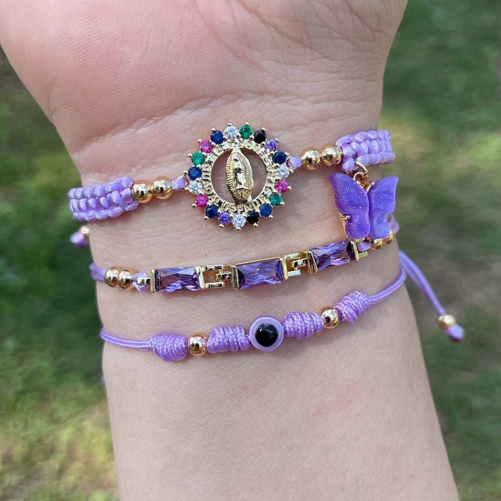 Lavander Virgencita Handmade Bracelet Set