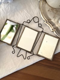Image 5 of Petit miroir triptyque ancien