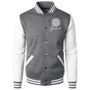 Image of Get Use 2 It Varsity Baseball Jacket (Grey)