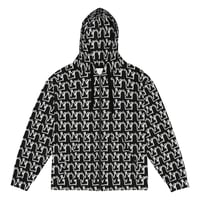 Image 2 of Unisex zip Black crown hoodie