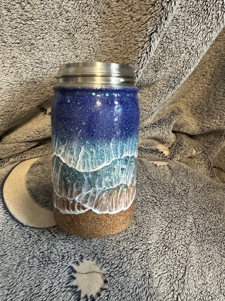 Image of 17oz Beach Wave Mason Jar