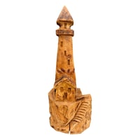 Image 1 of TALL CARVED WOODEN LIGHTHOUSE