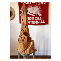 Image 2 of TALL CARVED WOODEN LIGHTHOUSE