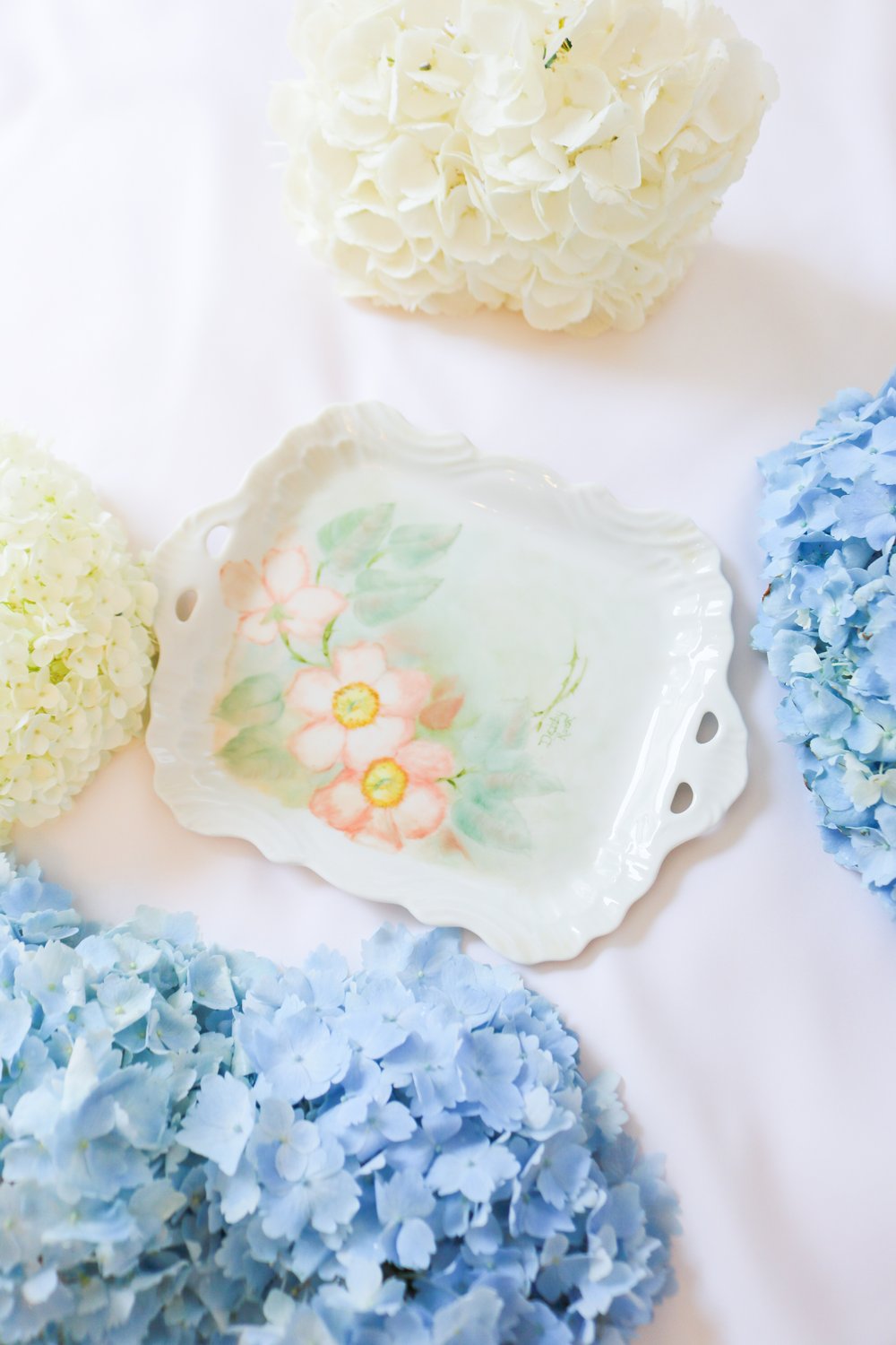 Vintage Hand Painted Floral Mini Serving Tray 