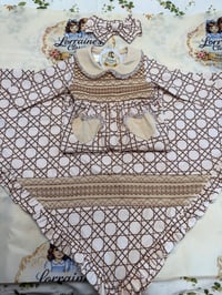 Image 1 of Dior inspired smocked Babygrow set 