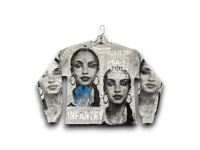 Image 1 of Custom Upcycled Reworked Screen Print gray sweatshirt – Sade Adu, NY