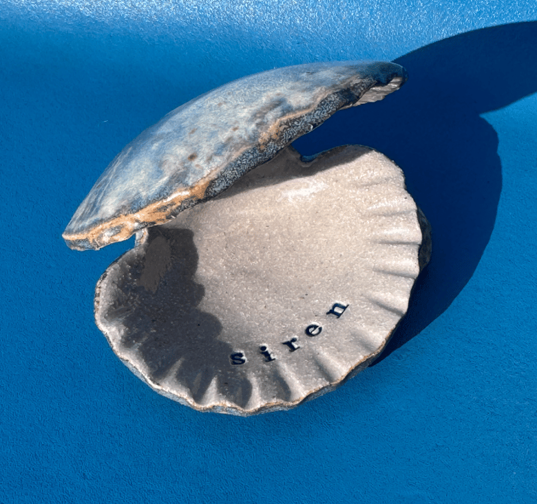 Image of Ceramic Shell Trinket Dish - Siren // MicroPearl