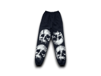 Image 2 of Custom Upcycled Reworked Screen Print navy blue champion sweatpants – Skulls, Boston 
