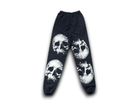 Image 2 of Custom Upcycled Reworked Screen Print navy blue champion sweatpants – Skulls, Virginia 