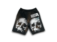 Image 1 of custom upcycled reworked bleached black sweat shorts 