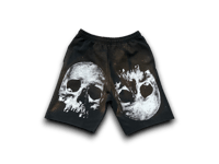 Image 2 of custom upcycled reworked bleached black sweat shorts 