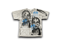 Image 1 of custom upcycled reworked screen print Big East T shirt - Sade Adu, NY