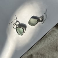 Image 5 of WHITE/AQUA BURLY EARRINGS