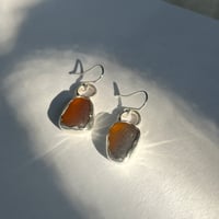 Image 1 of AMBER BURLY EARRINGS
