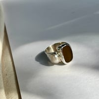 Image 5 of AMBER/PEARL ARMOUR RING (Q ½)