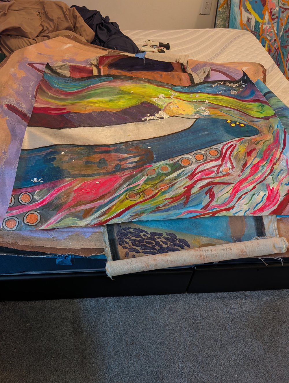 Image of Rolled canvas potentials in progress 