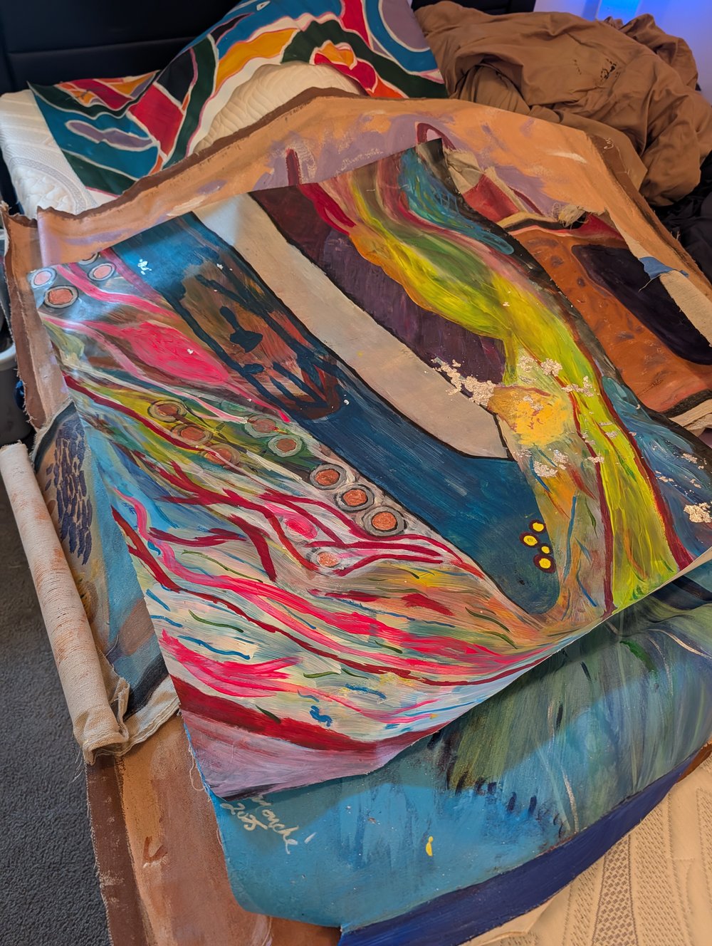 Image of Rolled canvas potentials in progress 