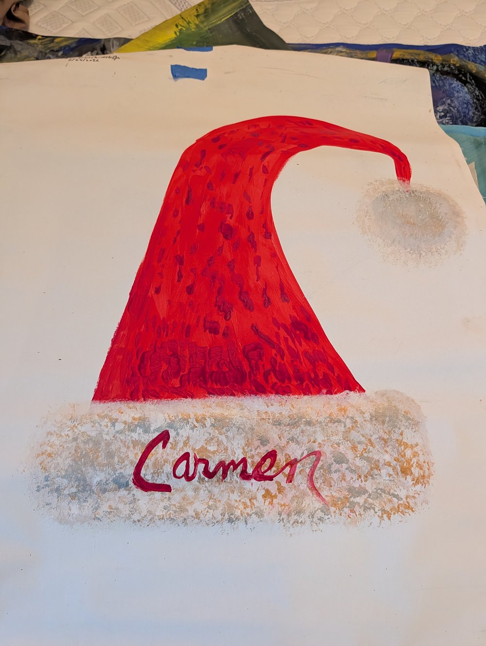 Image of Rolled canvas potentials in progress 