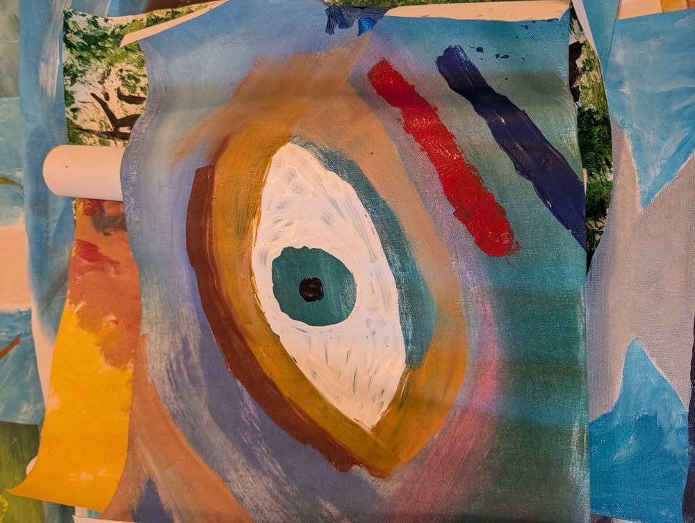 Image of Rolled canvas potentials in progress 