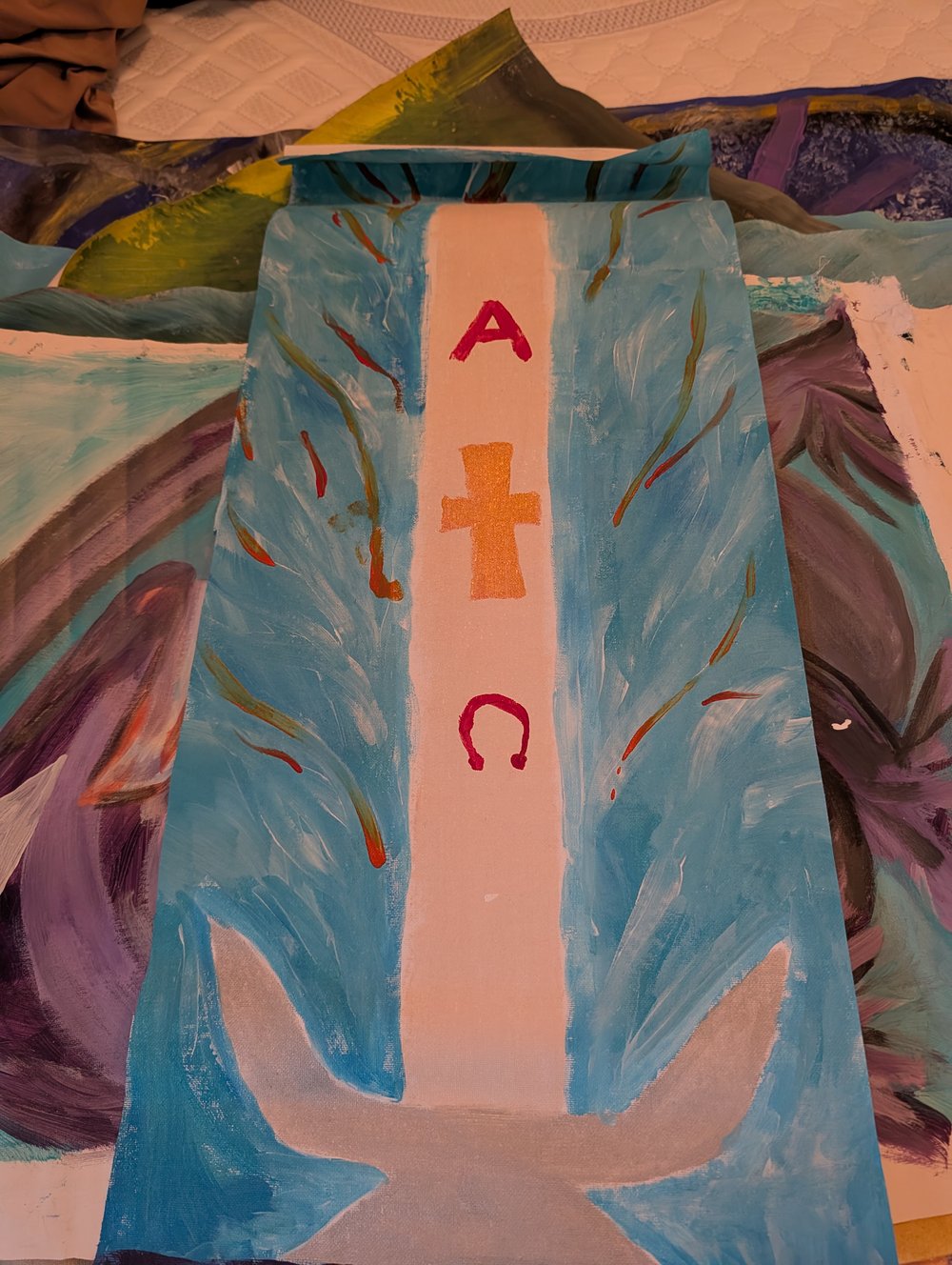 Image of Rolled canvas potentials in progress 