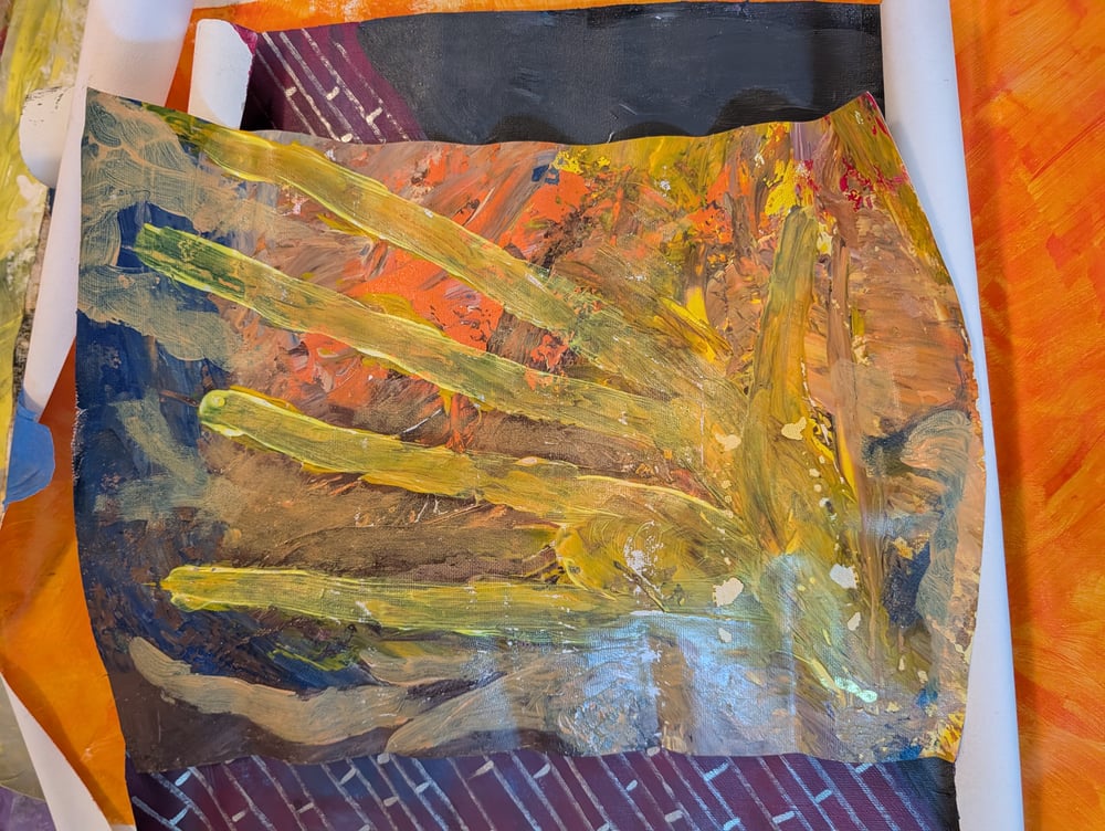 Image of Rolled canvas potentials in progress 