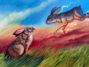 Image of "An inevitable encounter"  Original watercolour on board