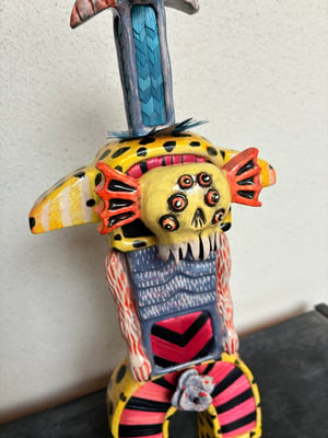 Image of STAW BOY Ceramic And Straw Marquetry One Off Figure