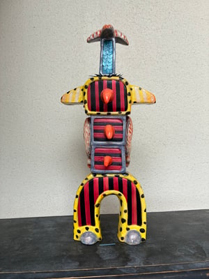 Image of STAW BOY Ceramic And Straw Marquetry One Off Figure