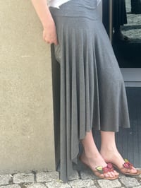 Image 4 of Cora Asymmetrical Viscose Midi Skirt – Grey Melange
