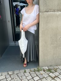 Image 1 of Cora Asymmetrical Viscose Midi Skirt – Grey Melange
